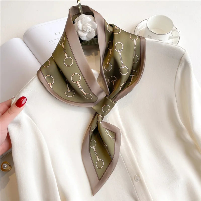 Satin Scarf with Animal Print 76x13cm Versatile Neck Ribbon Accessory for Everyday and Festive Use | Sansoti