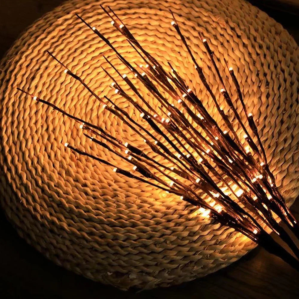 Decoratieve LED Takken Wilgenrozen met Lichtjes Batterij Sfeerlicht voor Vazen Warm Wit 70cm | Sansoti
