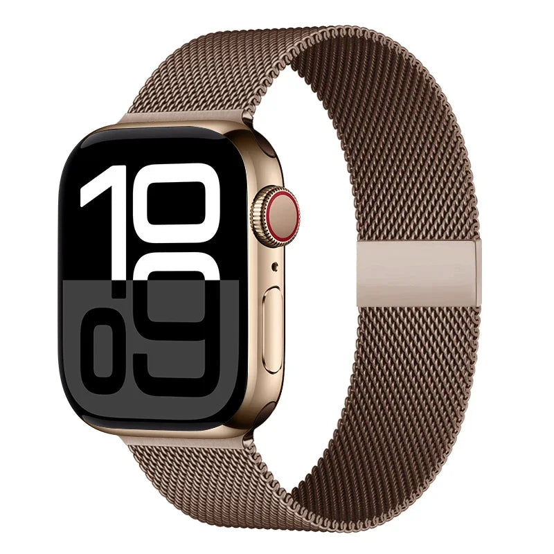 Milanaise-Mesh-Uhrenarmband Edelstahl Verstellbarer Magnetverschluss Smartwatch 38-49 mm Armband-Zubehör | Sansoti