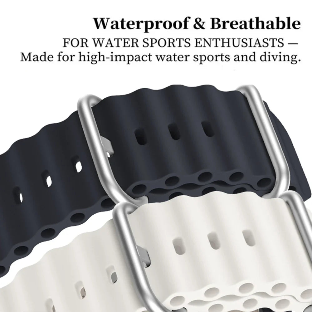 Bracelet de smartwatch en silicone, résistant à l’eau et respirant, bracelet de montre et bracelet de sport unisexes, bracelet de remplacement | Sansoti