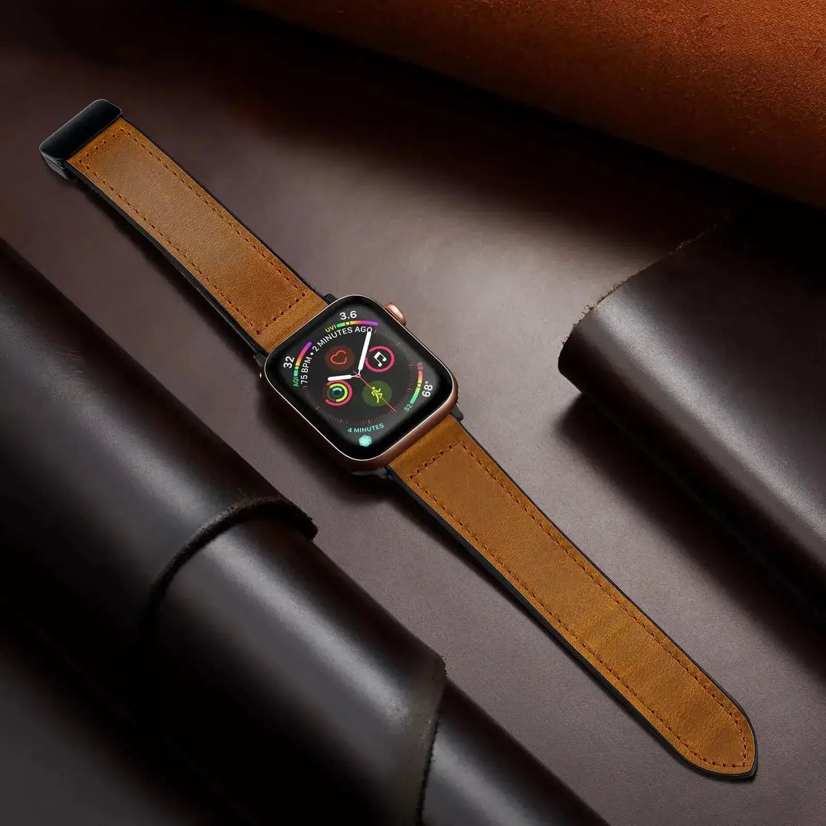 Bracelet de smartwatch magnétique en cuir véritable, réglable, résistant à l’eau, sportif, élégant et raffiné | Sansoti