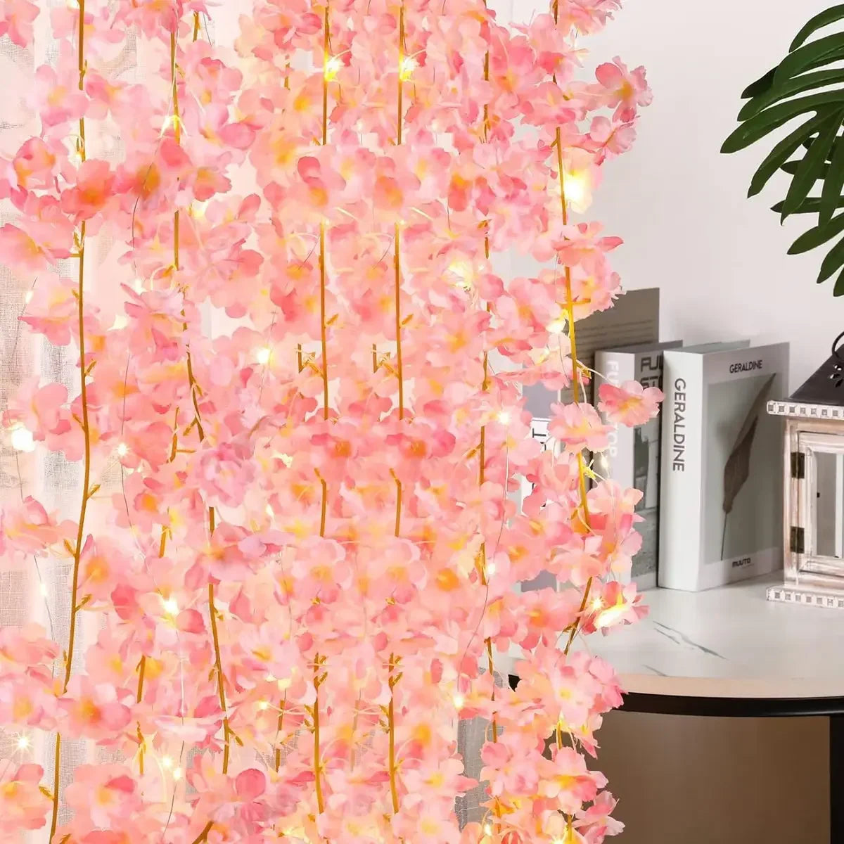 Cherry Blossom String Lights 2m LED Decorative Artificial Flowers Ambient Lighting Romantic Floral Mood Lamp Interior | Sansoti