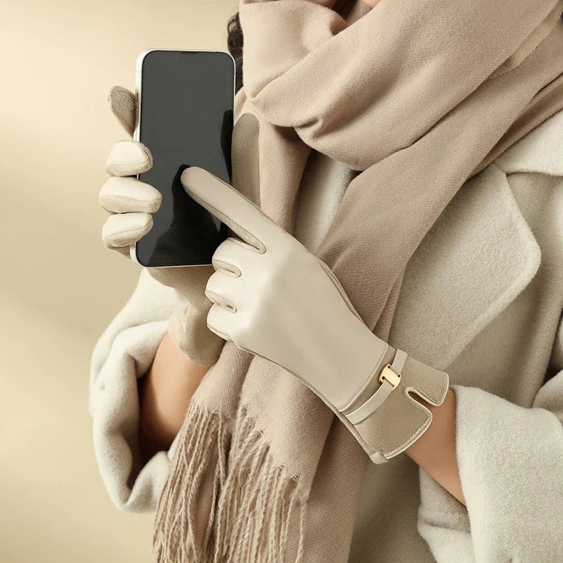 Touchscreen-Winterhandschuhe Damen Fleece-Futter Wasserdicht Fahrradhandschuhe Warme Sporthandschuhe | Sansoti