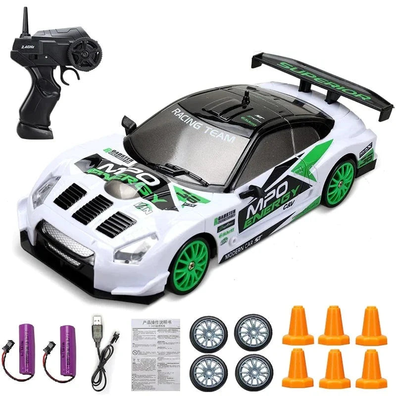 Minidrifter speelgoedauto RC-auto drift racer 2.4GHz afstandsbediening snelheid indoor outdoor kids jongens meisjes cadeau radiobestuurbare auto elektrisch voertuig | Sansoti