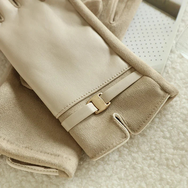 Touchscreen-Winterhandschuhe Damen Fleece-Futter Wasserdicht Fahrradhandschuhe Warme Sporthandschuhe | Sansoti