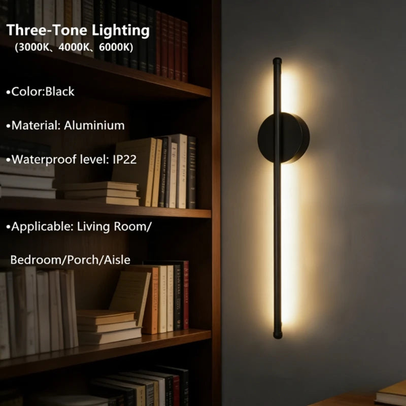 Magnetic Wall Lamp Wireless Black Gold Rechargeable LED Accent Mood Lighting Interior Bedroom Hallway | Sansoti