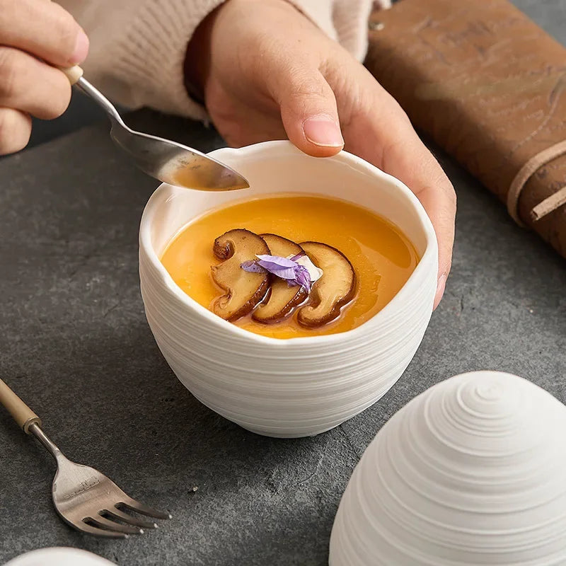 Keramische Schaal Ovaal Servies Saladekom Fruitschaal Scandinavisch Design Eiglas Vorm Handgemaakt | Sansoti