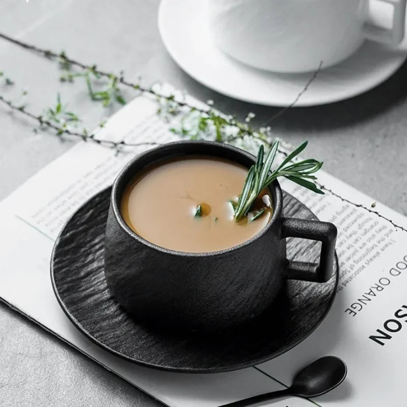 Keramische Koffiemok met Schotel – Scandinavisch Servies voor Koffie en Thee | Sansoti
