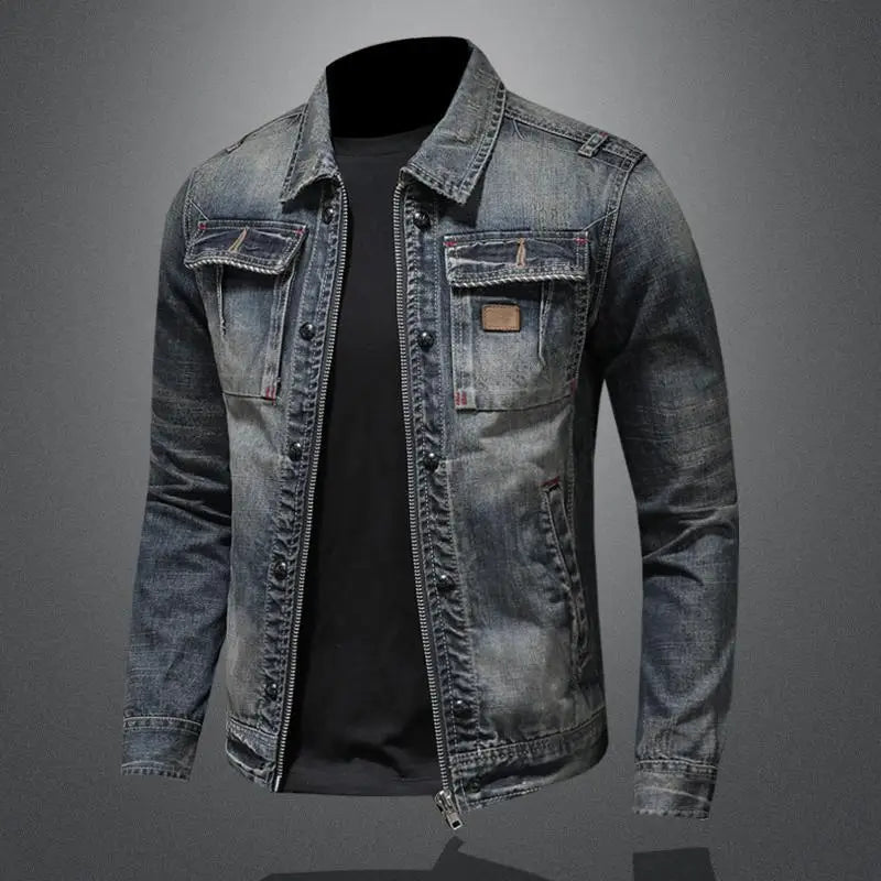 Veste en jean vintage en denim gris, rétro, pour femme et homme, veste en jean oversize, style urbain décontracté pour un usage quotidien | Sansoti