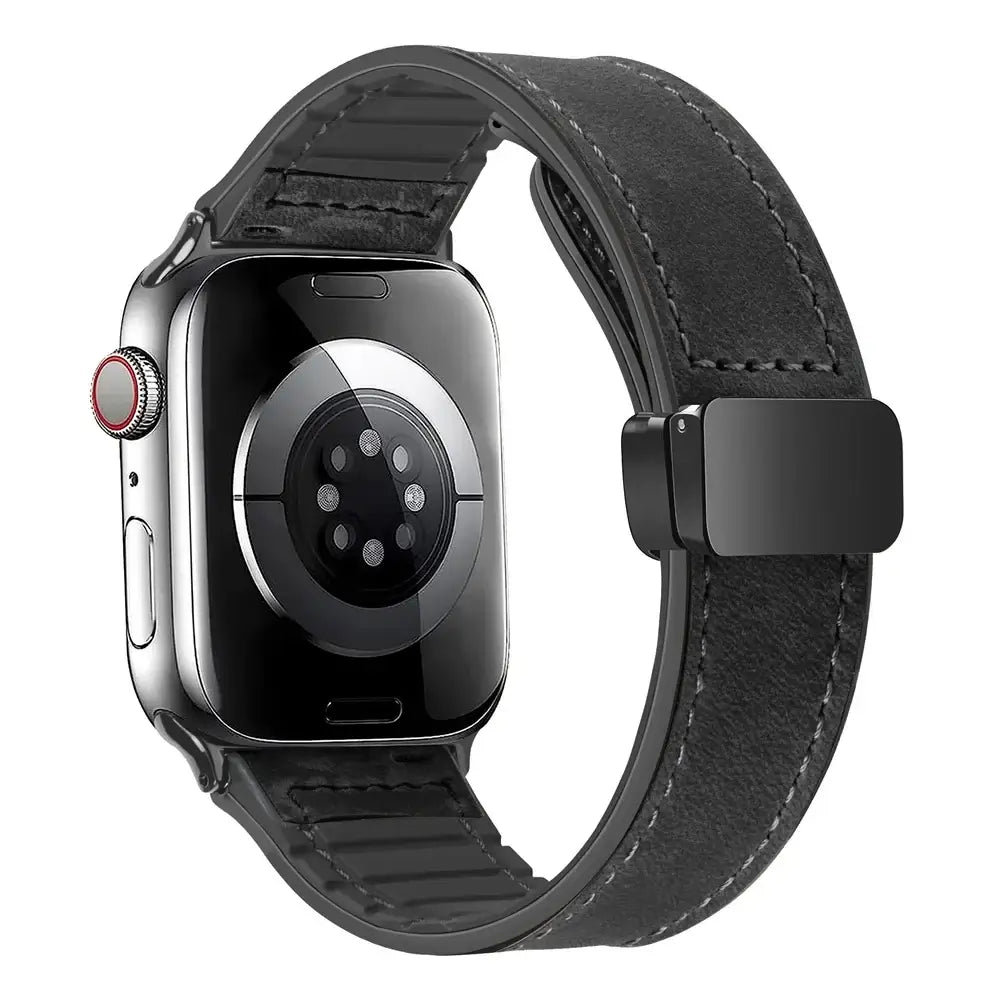 Bracelet de smartwatch magnétique en cuir véritable, réglable, résistant à l’eau, sportif, élégant et raffiné | Sansoti
