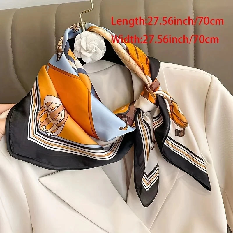 Satijnen Halsdoek Vierkant 70x70 cm Polyester Hoofdband Haarband Dames Multifunctioneel Mode Accessoire | Sansoti