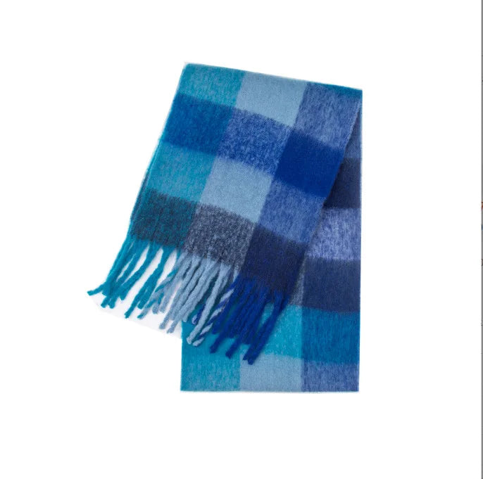 Weicher Kaschmirschal mit buntem Regenbogenmuster 38x230cm Winterwarmer Halsschal Schulter-Wrap Damenaccessoire | Sansoti