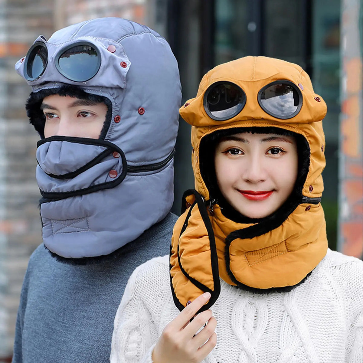 Bonnet thermique coupe-vent avec protection du visage, couvre-chef d’hiver pour activités en plein air, ski, snowboard et sport | Sansoti
