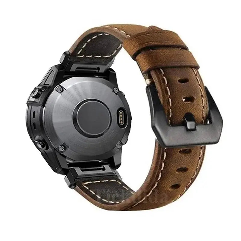 Lederarmband für Smartwatch 22 mm 26 mm Wechselbares Armband Schnellverschluss Braun Schwarz für Sportuhr | Sansoti