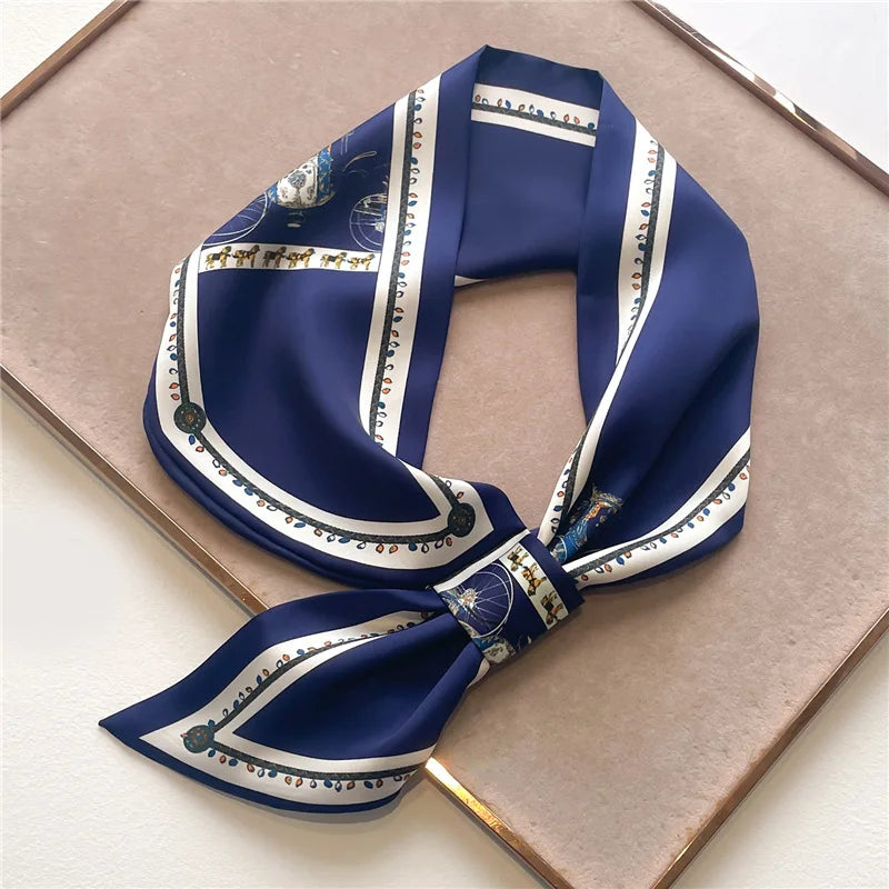 Satin Scarf with Animal Print 76x13cm Versatile Neck Ribbon Accessory for Everyday and Festive Use | Sansoti