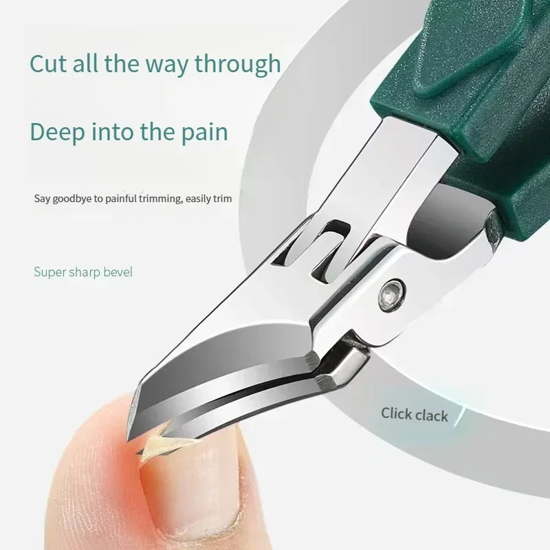 Ergonomic Toenail Clipper Stainless Steel Angled Tip Precision Thick Nails Pedicure Foot Care | Sansoti