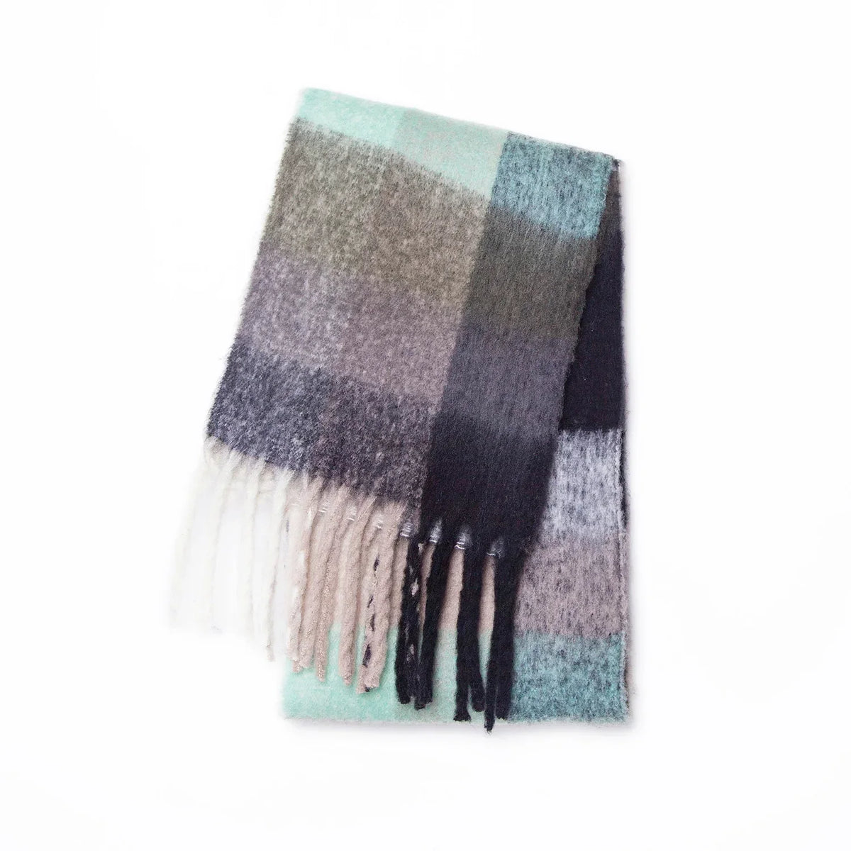 Weicher Kaschmirschal mit buntem Regenbogenmuster 38x230cm Winterwarmer Halsschal Schulter-Wrap Damenaccessoire | Sansoti