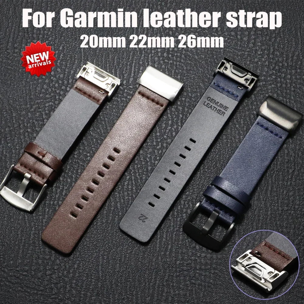 Leren horlogebandje met snelsluiting, 20 mm, 22 mm en 26 mm, smartwatch-polsband, unisex, bruin, zwart en blauw, verstelbaar | Sansoti