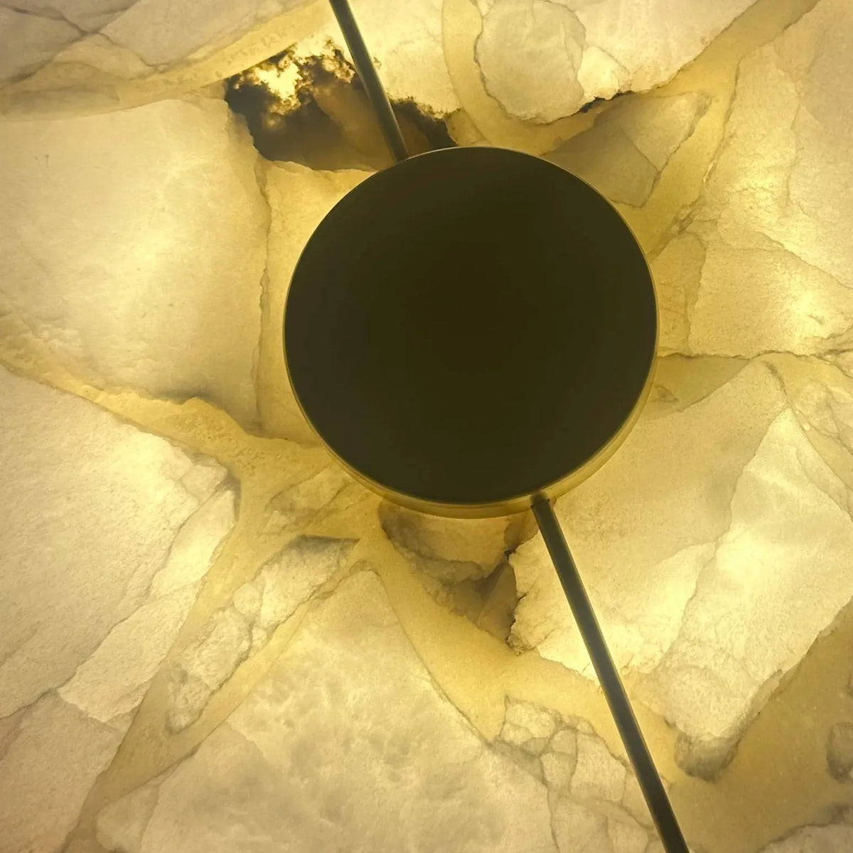 Ronde Wandlamp Natuursteen LED Warm Diffuus Licht Hal Slaapkamer Woonkamer Modern Design Koper Sfeervol | Sansoti