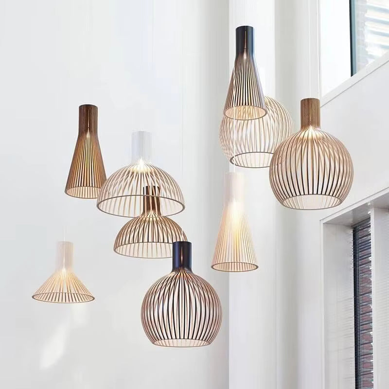 Organische Houten Hanglamp Natura Orb 35-45 cm voor Eettafel Woonkamer Warm Sfeerlicht Scandinavisch Design | Sansoti