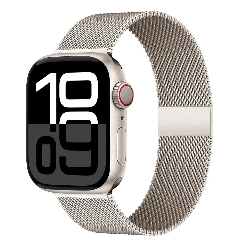 Milanaise-Mesh-Uhrenarmband Edelstahl Verstellbarer Magnetverschluss Smartwatch 38-49 mm Armband-Zubehör | Sansoti