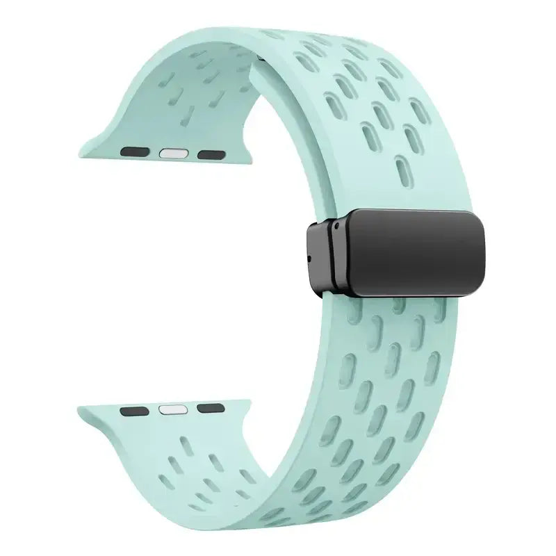 Atmungsaktives Silikonarmband für Smartwatches, magnetisch, 38–49 mm, verstellbar, Armband für Sport, aktive Freizeit und den täglichen Gebrauch | Sansoti