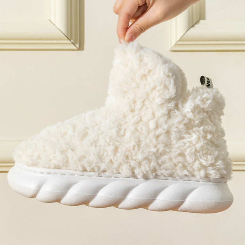 Pantoufles douces pour femmes avec mousse à mémoire de forme, antidérapantes, chaussures d'intérieur d'hiver à doublure en peluche, confortables | Sansoti