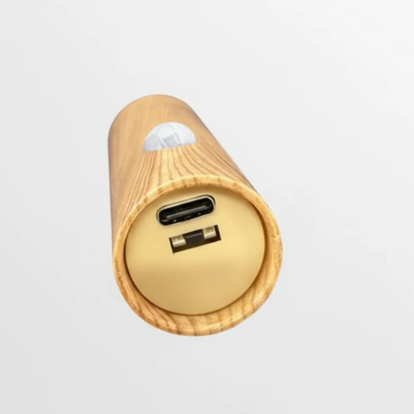 Bewegingssensor wandlamp LED oplaadbaar walnoot wit downlight slaapkamer gang badkamer modern verlichting | Sansoti