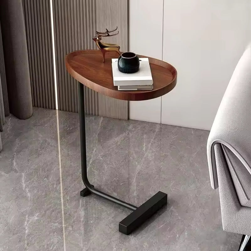 C-förmiger Beistelltisch für Sofa oder Bett - Mobiler Beistellschrank Wohnzimmer Schlafzimmer - Modernes Holz-Metall-Design | Sansoti