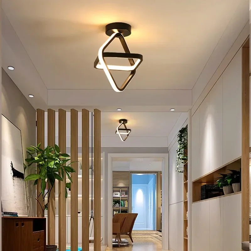 LED Plafondlamp Twee Ringen Design Warm Wit 18W Aluminium Acryl Modern Hal Gang Kantoor Balkon Verlichting | Sansoti
