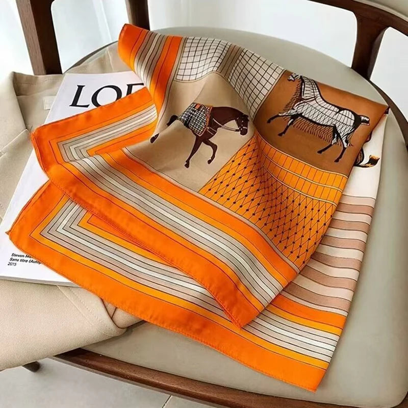Satijnen Halsdoek Vierkant 70x70 cm Polyester Hoofdband Haarband Dames Multifunctioneel Mode Accessoire | Sansoti