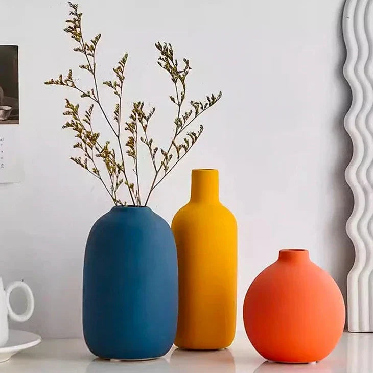 Scandinavische Keramische Vaas Handbeschilderd Modern Decoratief Wonen | Sansoti