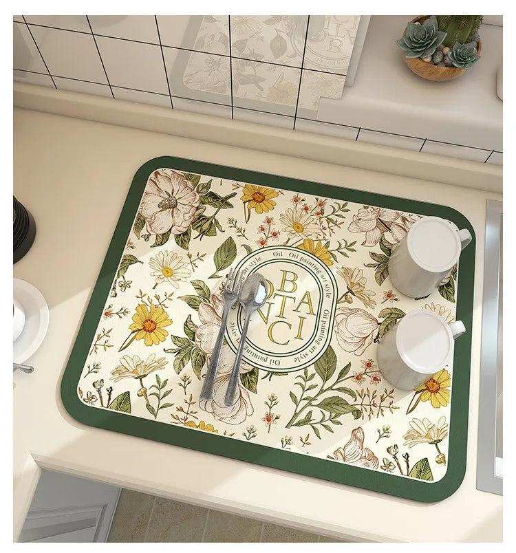 Absorberende Keukenmat Antislip 50x60cm Microvezel Sneldrogend Wasbaar Hygiënisch Vloerkleed Aanrecht | Sansoti