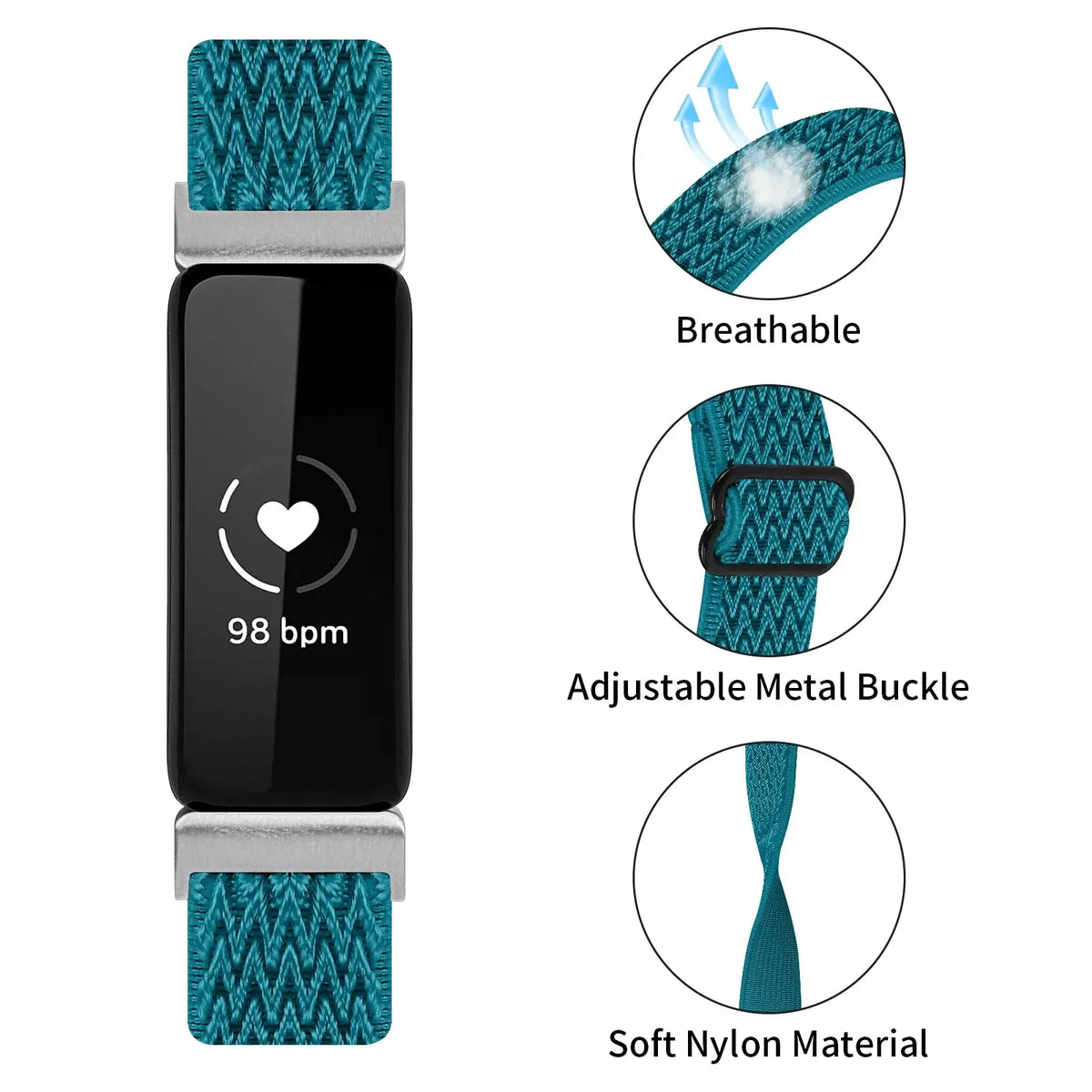 Elastisches Nylonarmband für Smartwatch Verstellbar Sportlich Atmungsaktiv Komfortabel Fitness-Tracker-Accessoire | Sansoti