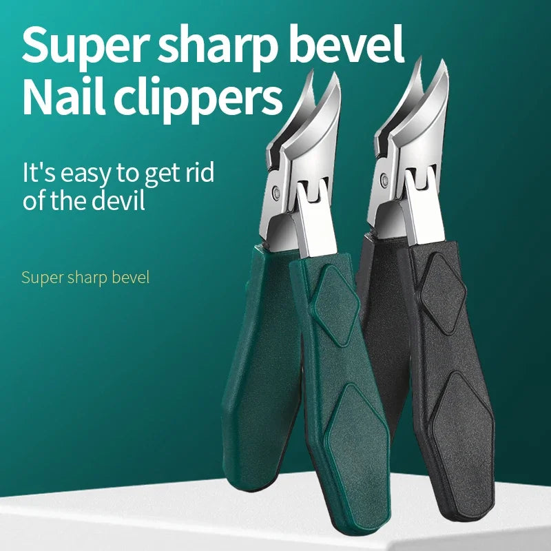 Ergonomic Toenail Clipper Stainless Steel Angled Tip Precision Thick Nails Pedicure Foot Care | Sansoti