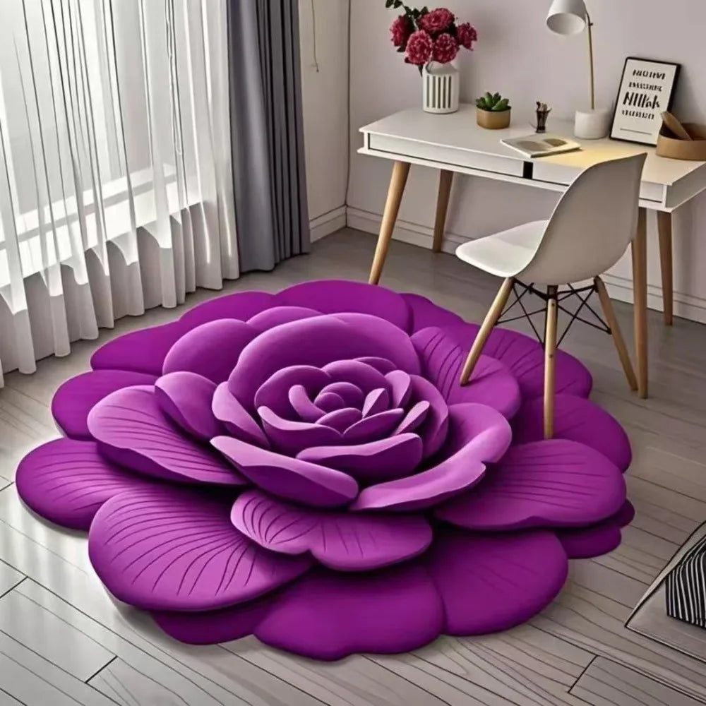Zachte Badmat met Rozenblüten-Motief — Antislip Microfibermat voor Douche en Bad | Sansoti