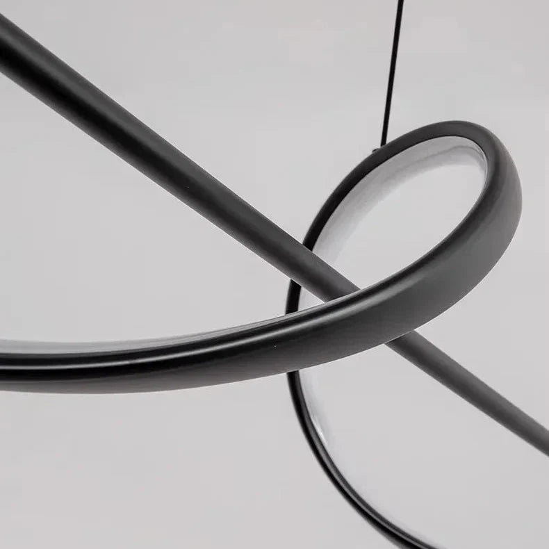 Spiralny żyrandol LED z aluminium 120 cm, ściemnialny, ciepła biel, zimna biel, nowoczesny design, lampa wisząca | Sansoti