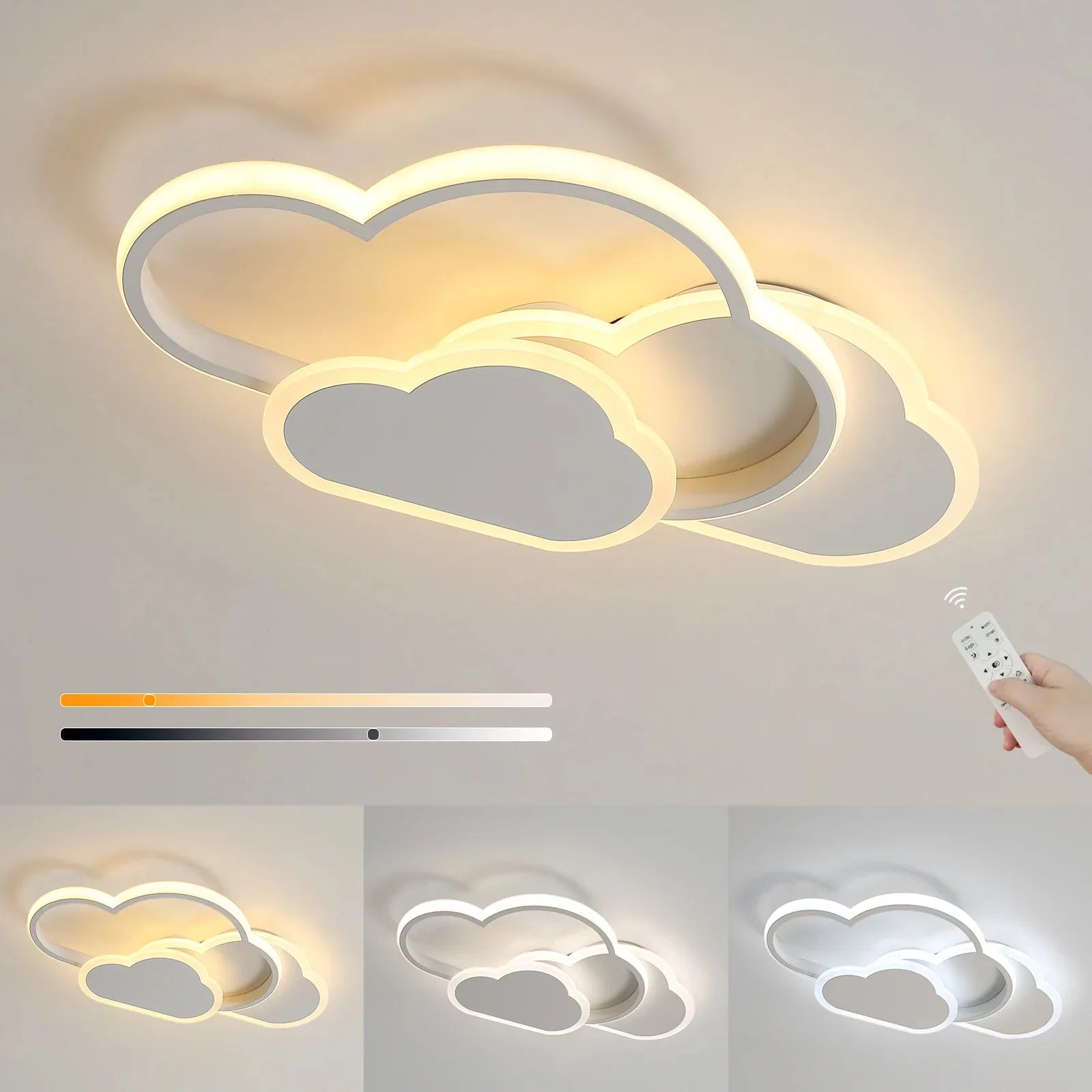 LED Kinderlampe Wolke Deckenleuchte 32W Dimmbar Acryl Fernbedienung Schlafzimmer Kinderzimmer Babyzimmer Weiß Modern 3000-6500K | Restfield