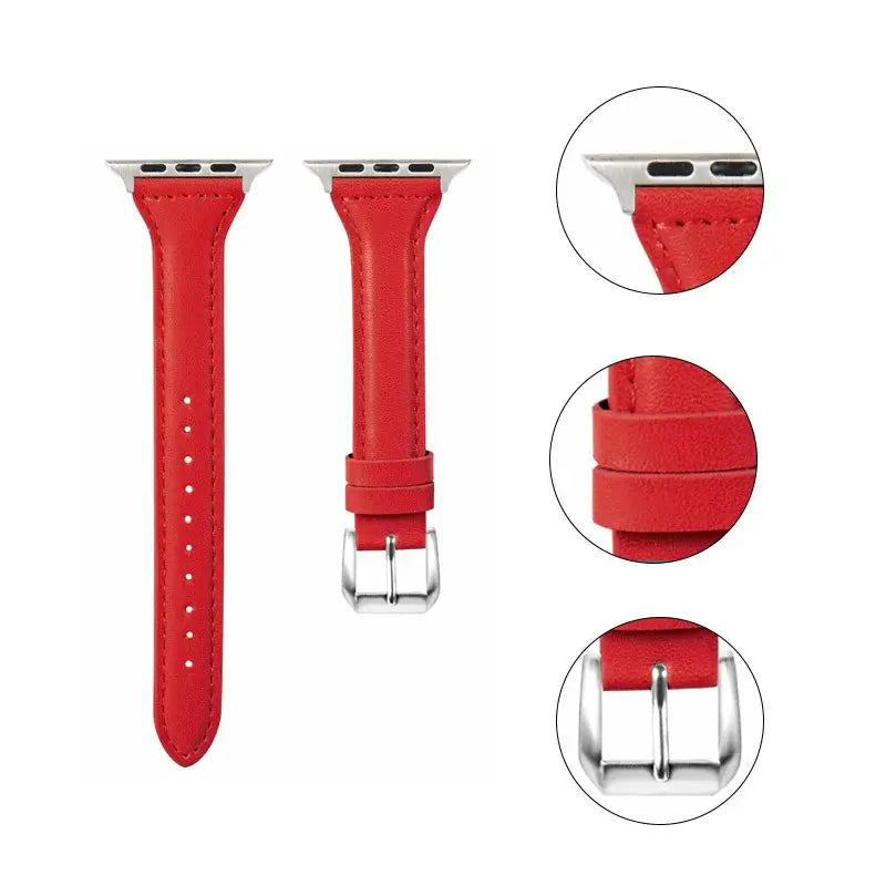Bracelet de montre en cuir pour smartwatch, universel et réglable, 38-49 mm, bracelet haut de gamme au design sportif | Sansoti