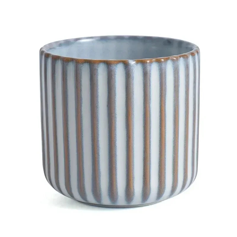 Tasse à thé Japandi en céramique rayée rétro style japonais mug à café tasse à saké tasse à thé en porcelaine mug à vin maison thé de l’après-midi | Restfield