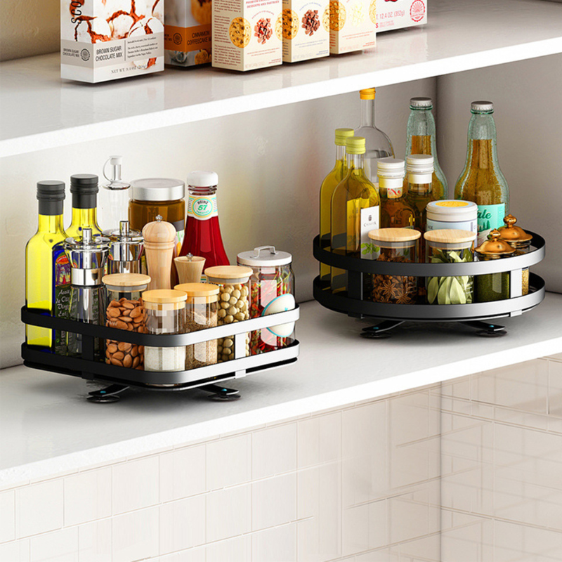 360° Rotating Storage System with Adjustable Shelves for Kitchen Bathroom Workspace Office Organization | Sansoti