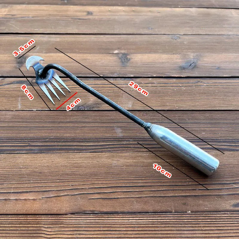 Manueller Unkrautentferner aus Metall mit ergonomischem Griff für präzises Entfernen von Wurzeln, für Gartenfiguren, Wege, Fugen und Terrassen | Sansoti