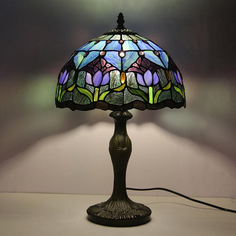 Lampe de table Tiffany vitrail classique 45cm E26 verre métal salon | Restfield
