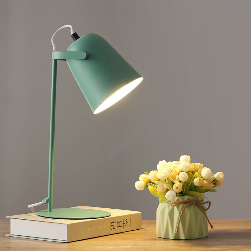 Scandinavische Tafellamp Emmervorm E27 Fitting 35cm Hoog Ijzer 6 Kleuren Sfeerlicht Slaapkamer Woonkamer | Sansoti