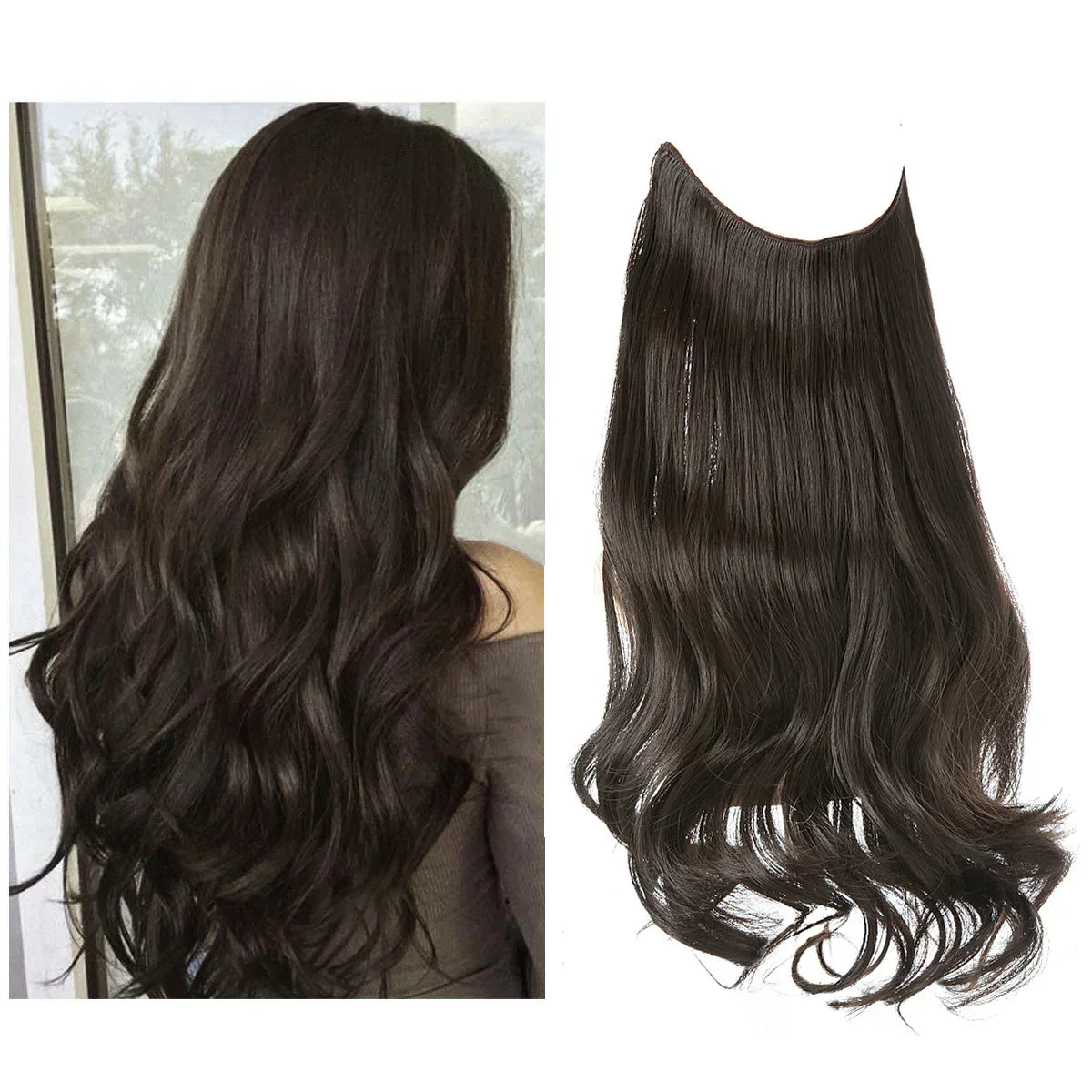 Human Hair Extensions 100% Natural REMY Quality Heat-Resistant Volume Long Hair 35-45cm Clip-In | Sansoti