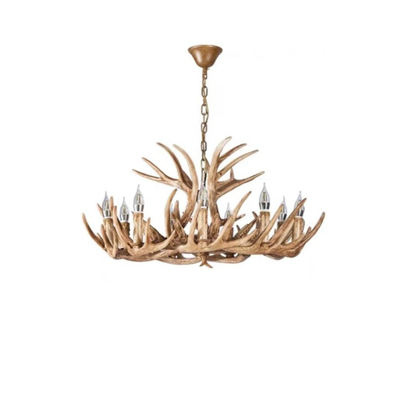 Resin Art Chandelier Metal Antler-Shaped Pendant Light for Living Room Dining Room Rustic Romantic Design | Sansoti