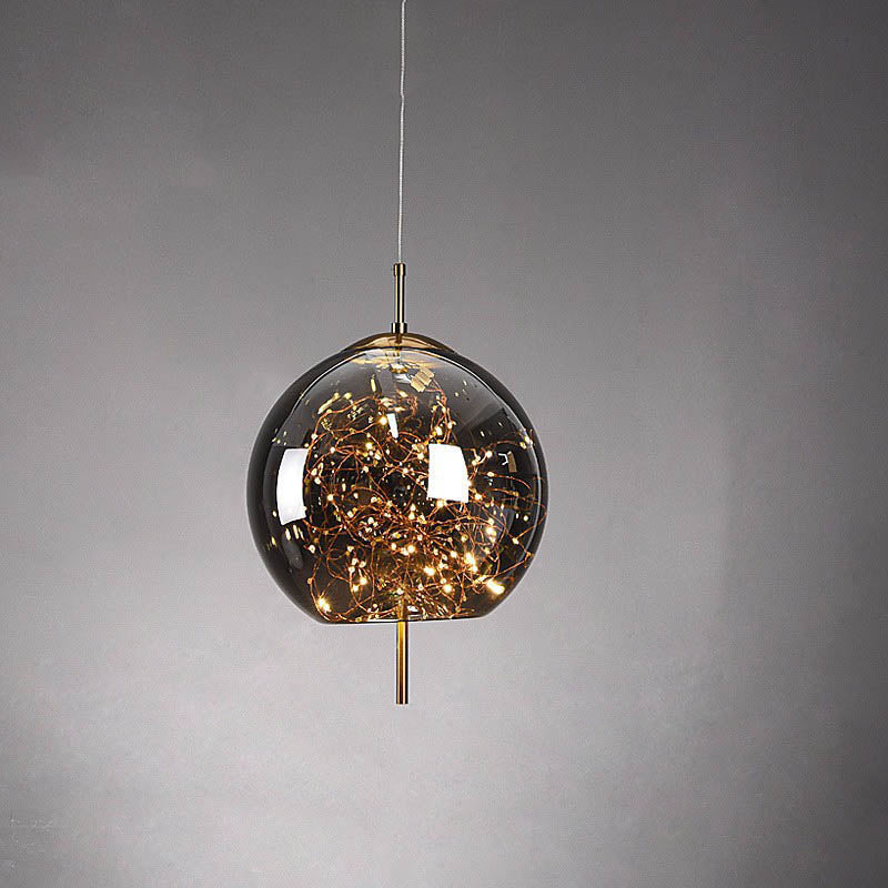 Glazen LED Hanglamp met Warm Scandinavisch Design – Amber of Grijs 24W | Sansoti