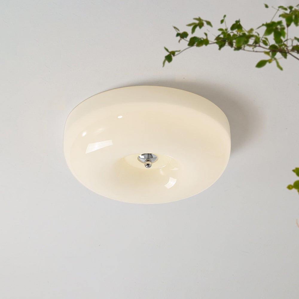 Glas-Deckenleuchte Creme Dimmbar LED Deckenbeleuchtung Skandinavisches Modernes Design Schlafzimmer Wohnzimmer | Sansoti