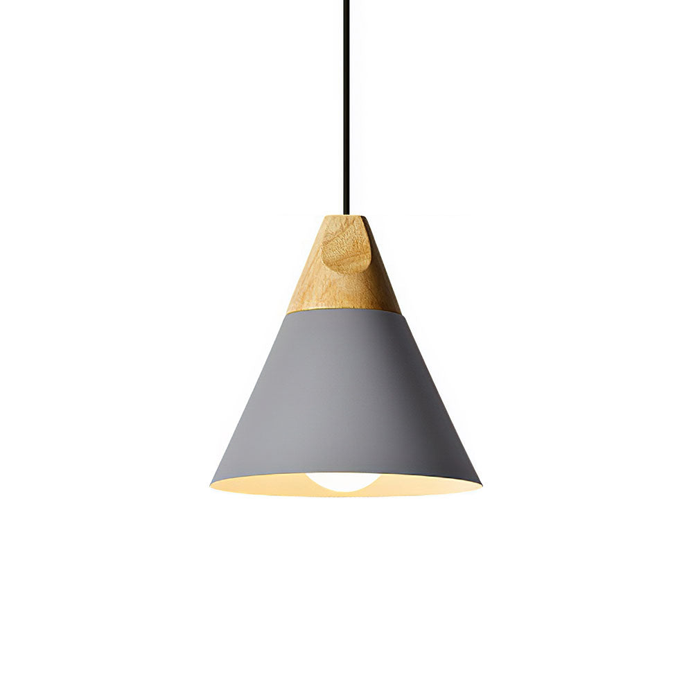 Suspension bois aluminium E27 colorée salle à manger salon cuisine lampe design moderne | Restfield