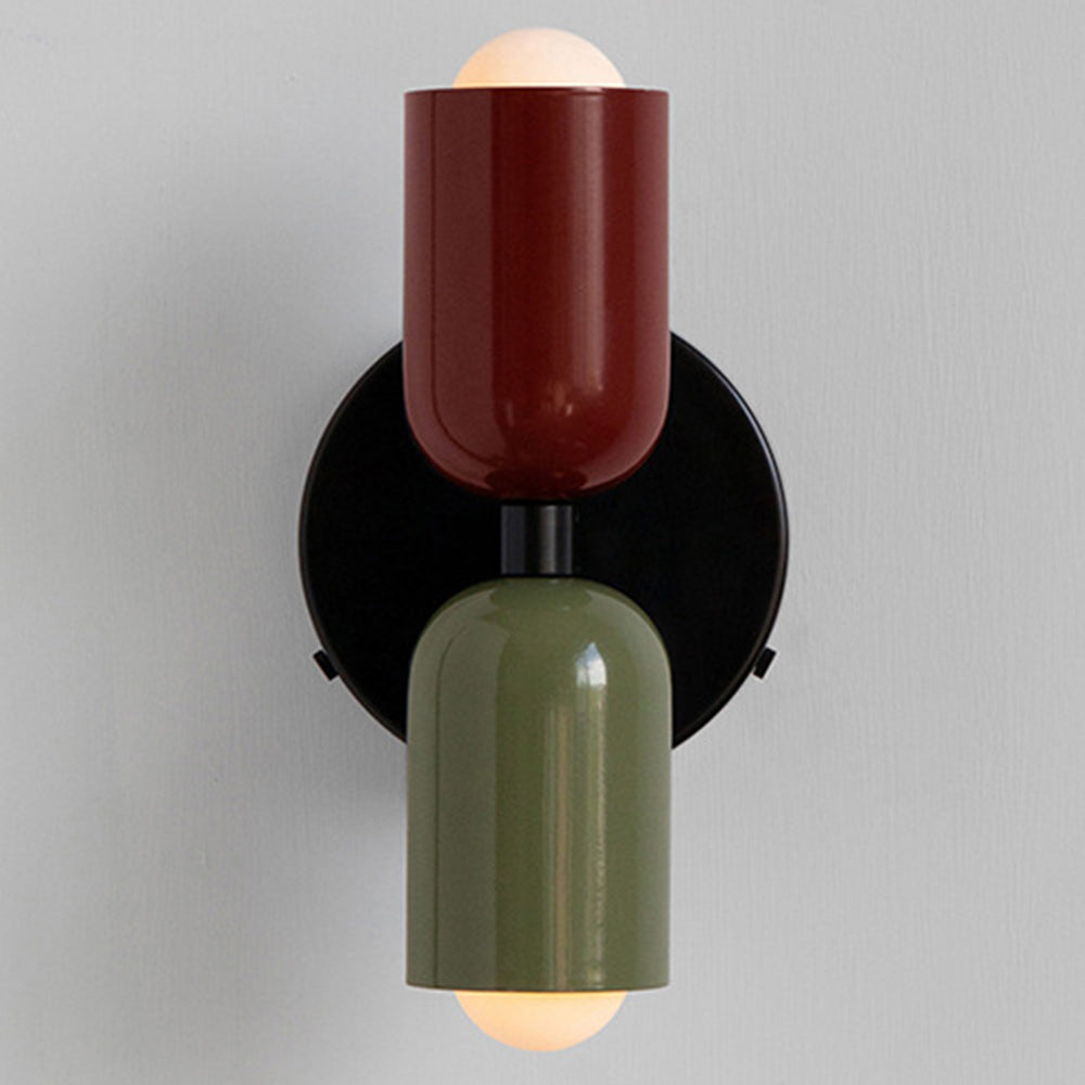 Louvel wandlamp glas dubbel lichtpunt groen wandverlichting woonkamer slaapkamer modern design up down verlichting compact 12 cm | Sansoti